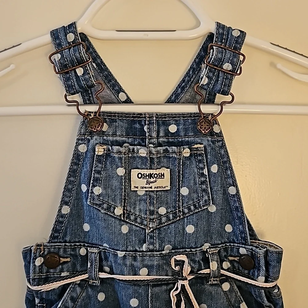 VTG OshKosh B’gosh Polka Dot Denim Overalls
